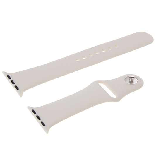 For Apple Watch Sport 38mm High-performance Longer Silicone Sport Watch Band with Pin-and-tuck Closure(Beige) - Watch Bands by buy2fix | Online Shopping UK | buy2fix