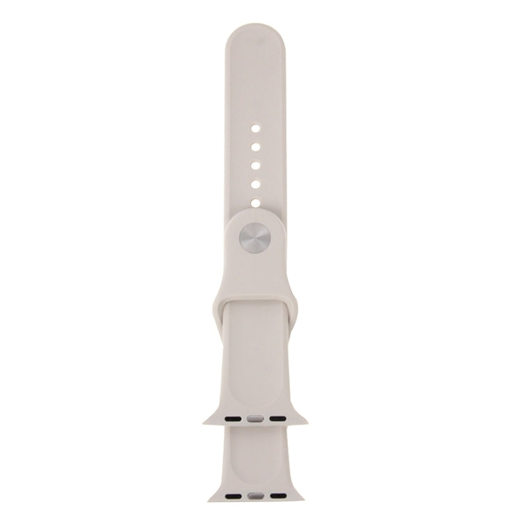 For Apple Watch Sport 38mm High-performance Longer Silicone Sport Watch Band with Pin-and-tuck Closure(Beige) - Watch Bands by buy2fix | Online Shopping UK | buy2fix