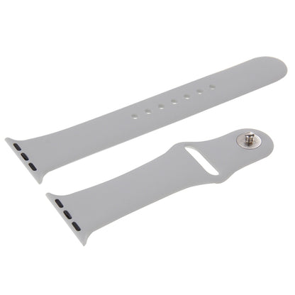 For Apple Watch Sport 38mm High-performance Longer Silicone Sport Watch Band with Pin-and-tuck Closure(Silver) - Watch Bands by buy2fix | Online Shopping UK | buy2fix