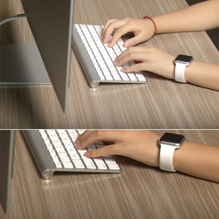 For Apple Watch Sport 38mm High-performance Longer Silicone Sport Watch Band with Pin-and-tuck Closure(Silver) - Watch Bands by buy2fix | Online Shopping UK | buy2fix