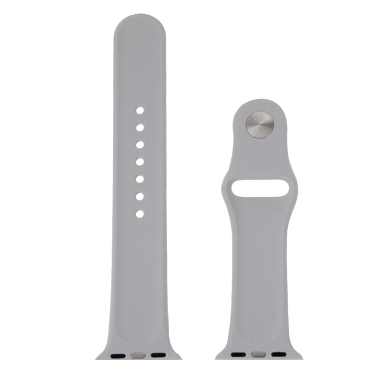 For Apple Watch Sport 38mm High-performance Longer Silicone Sport Watch Band with Pin-and-tuck Closure(Silver) - Watch Bands by buy2fix | Online Shopping UK | buy2fix