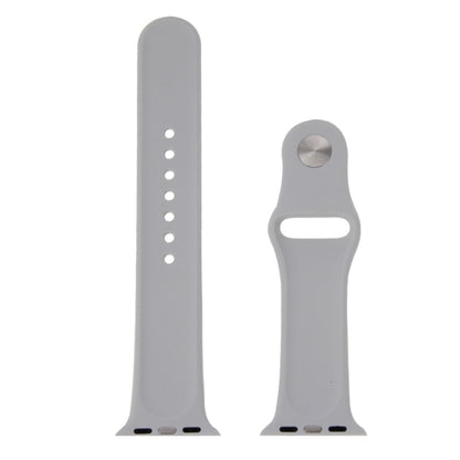 For Apple Watch Sport 38mm High-performance Longer Silicone Sport Watch Band with Pin-and-tuck Closure(Silver) - Watch Bands by buy2fix | Online Shopping UK | buy2fix