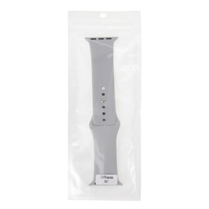 For Apple Watch Sport 38mm High-performance Longer Silicone Sport Watch Band with Pin-and-tuck Closure(Silver) - Watch Bands by buy2fix | Online Shopping UK | buy2fix