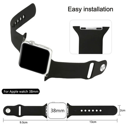 For Apple Watch Sport 38mm High-performance Longer Silicone Sport Watch Band with Pin-and-tuck Closure(Silver) - Watch Bands by buy2fix | Online Shopping UK | buy2fix