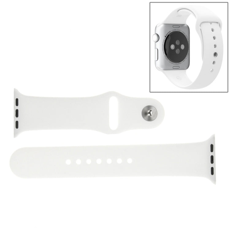 For Apple Watch Sport 42mm High-performance Longer Rubber Sport Watch Band with Pin-and-tuck Closure(White) by buy2fix
