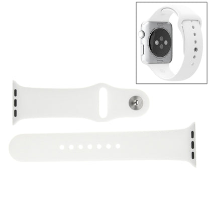 For Apple Watch Sport 42mm High-performance Longer Rubber Sport Watch Band with Pin-and-tuck Closure(White) by buy2fix
