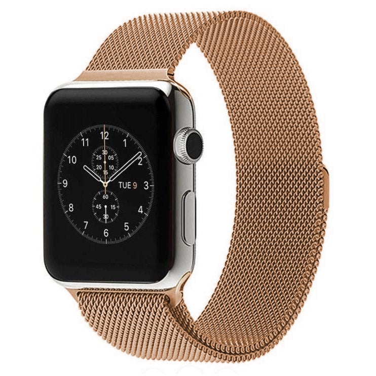 For Apple Watch 38mm Milanese Loop Magnetic Stainless Steel Watch Band(Rose Gold) by buy2fix