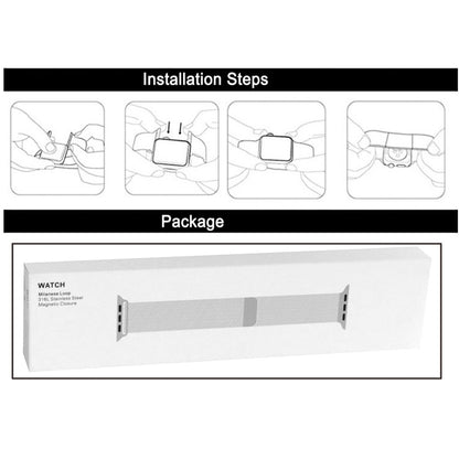 For Apple Watch 38mm Milanese Loop Magnetic Stainless Steel Watch Band(Rose Gold) by buy2fix
