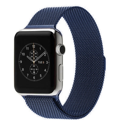 For Apple Watch 42mm Milanese Loop Magnetic Stainless Steel Watch Band(Blue) by buy2fix