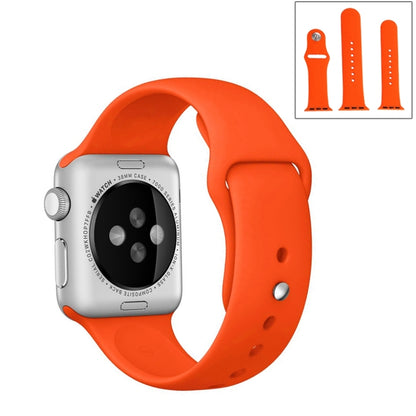 For Apple Watch Series 10 42mm / 9&8&7 41mm / SE 3&SE 2&6&SE&5&4 40mm / 3&2&1 38mm 3 in 1 Rubber Watch Band with Pin Buckle(Orange) by buy2fix