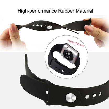 For Apple Watch Series 10 42mm / 9&8&7 41mm / SE 3&SE 2&6&SE&5&4 40mm / 3&2&1 38mm 3 in 1 Rubber Watch Band with Pin Buckle(Dark Blue) by buy2fix