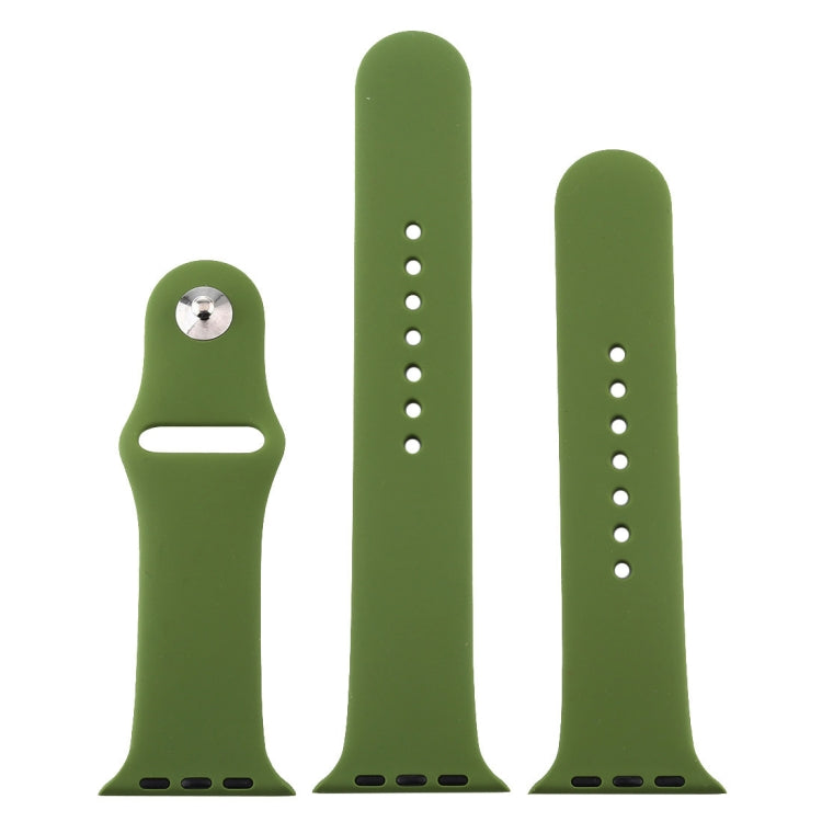 For Apple Watch Ultra 49mm & Watch Ultra 2 49mm / Series 9&8&7 45mm / SE 3&SE 2&6&SE&5&4 44mm / 3&2&1 42mm 3 in 1 Rubber Watch Band with Pin Buckle (Pinewood Green) by buy2fix