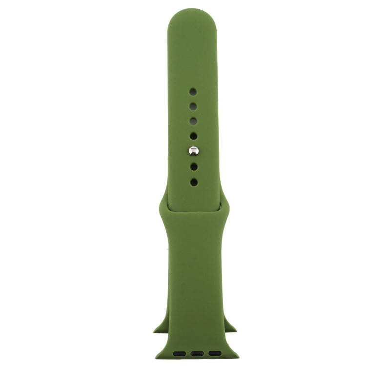 For Apple Watch Ultra 49mm & Watch Ultra 2 49mm / Series 9&8&7 45mm / SE 3&SE 2&6&SE&5&4 44mm / 3&2&1 42mm 3 in 1 Rubber Watch Band with Pin Buckle (Pinewood Green) by buy2fix