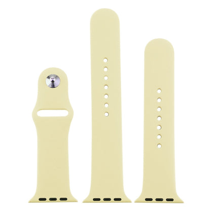 For Apple Watch Ultra 49mm & Watch Ultra 2 49mm / Series 9&8&7 45mm / SE 3&SE 2&6&SE&5&4 44mm / 3&2&1 42mm 3 in 1 Rubber Watch Band with Pin Buckle(Cream Yellow) by buy2fix