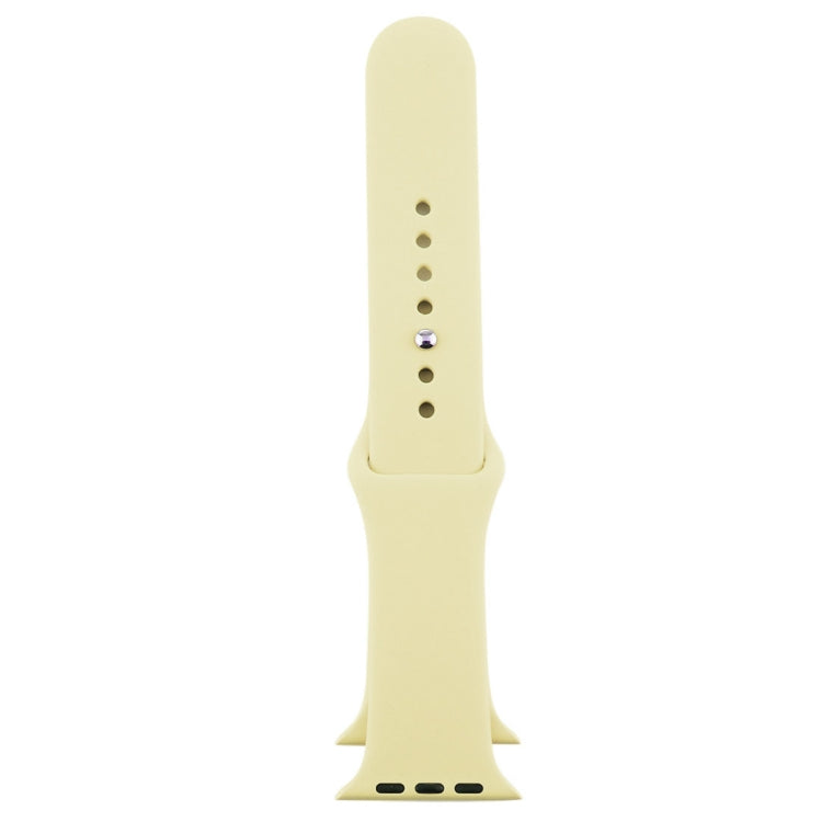 For Apple Watch Ultra 49mm & Watch Ultra 2 49mm / Series 9&8&7 45mm / SE 3&SE 2&6&SE&5&4 44mm / 3&2&1 42mm 3 in 1 Rubber Watch Band with Pin Buckle(Cream Yellow) by buy2fix