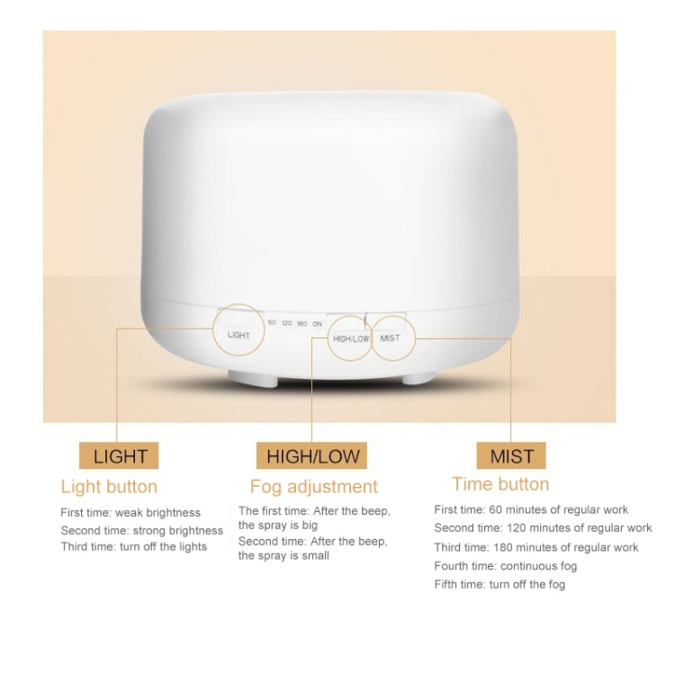 Ultrasonic Aroma Diffuser with Colorful LED Lights (US Plug)(White) - Air Purifiers & Accessories by buy2fix | Online Shopping UK | buy2fix
