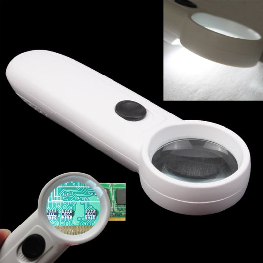 15X Handheld Exclamation Mark Type Magnifier with 2 LED - Hand Held Style by buy2fix | Online Shopping UK | buy2fix