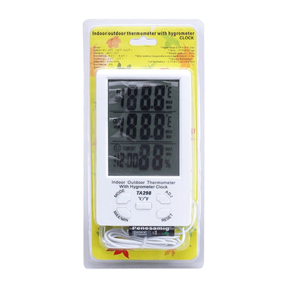 TA298 Digital LCD Humidity / Hygrometer and Thermometer with Extra Sensor Cable - Indoor Thermometer by buy2fix | Online Shopping UK | buy2fix