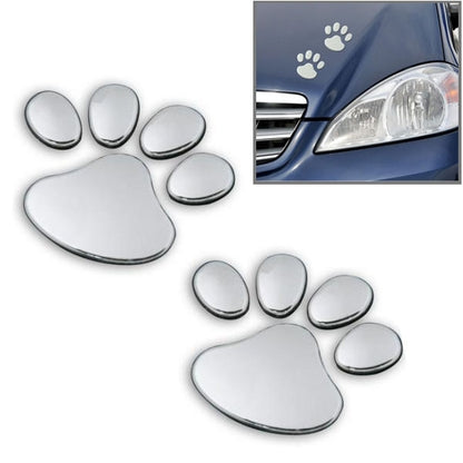 3D Footprint Pattern Car Sticker, Size: 7cm x 6cm (approx.)(Silver) - Decorative Sticker by buy2fix | Online Shopping UK | buy2fix
