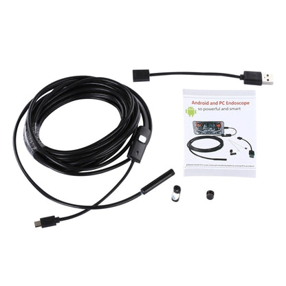 Micro USB Endoscope Snake Tube Inspection Camera with 6 LED for OTG Android Phone, Lens Diameter: 7mm, Length: 5m Hard Cable -  by buy2fix | Online Shopping UK | buy2fix