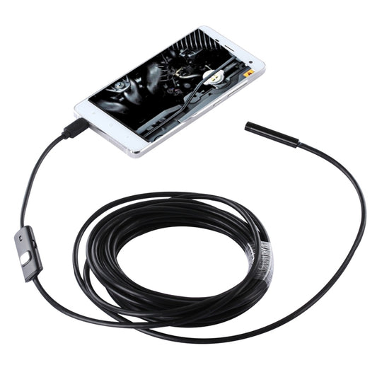 Micro USB Endoscope Snake Tube Inspection Camera with 6 LED for OTG Android Phone, Lens Diameter: 7mm, Length: 5m Hard Cable -  by buy2fix | Online Shopping UK | buy2fix