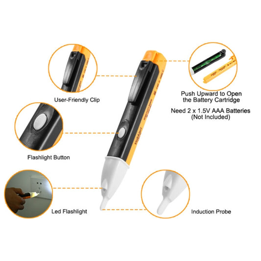 Pen Non-contact AC Voltage Alert Detector 90V-1000V (Yellow) - Voltage Detector by buy2fix | Online Shopping UK | buy2fix
