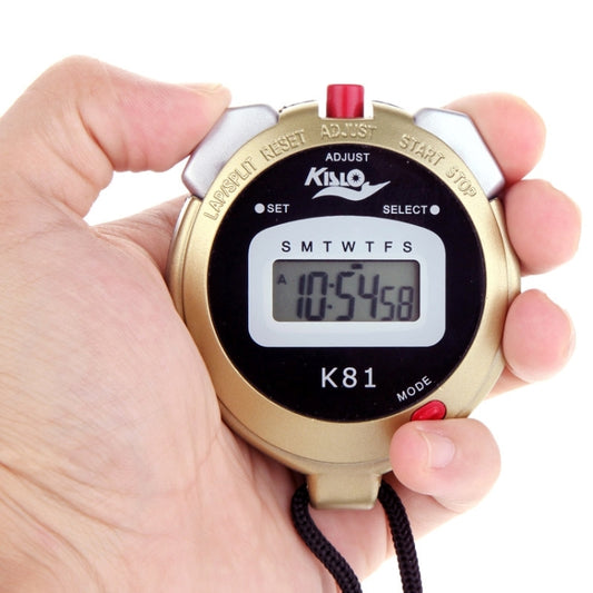KISLO K81 Stopwatch Professional Chronograph Handheld Digital LCD Sports Counter Timer with Strap - Pedometer by buy2fix | Online Shopping UK | buy2fix