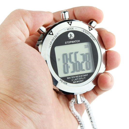 PS528 Metal Stopwatch Professional Chronograph Handheld Digital LCD Sports Counter Timer with Strap - Pedometer by buy2fix | Online Shopping UK | buy2fix