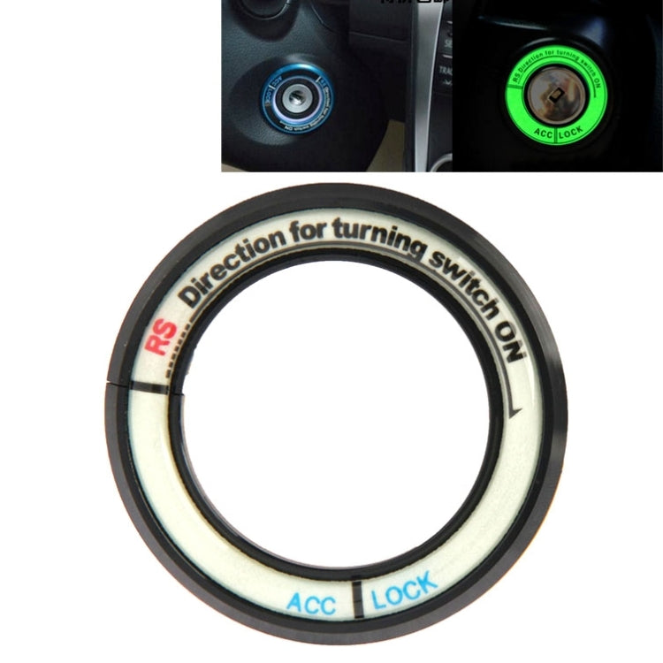 Fluorescent Aluminum Alloy Ignition Key Ring, Inside Diameter: 3.4cm(Black) by buy2fix