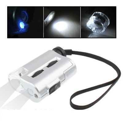 Pocket 30X-60X Microscope with 2-LED Lights / Money Detector Light - Digital Microscope by buy2fix | Online Shopping UK | buy2fix