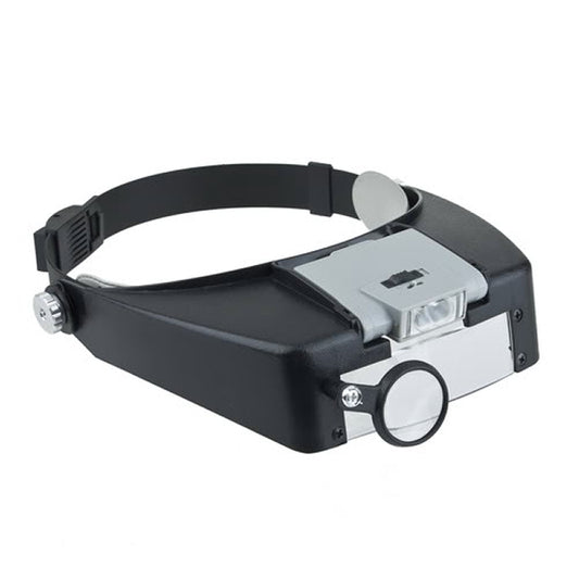 Headband Style 1.5X / 3X / 8.5X / 10X Magnifier with 2 LED Lights(Grey) - Glasses Style by buy2fix | Online Shopping UK | buy2fix