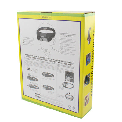 Headband Style 1.5X / 3X / 8.5X / 10X Magnifier with 2 LED Lights(Brown) by buy2fix