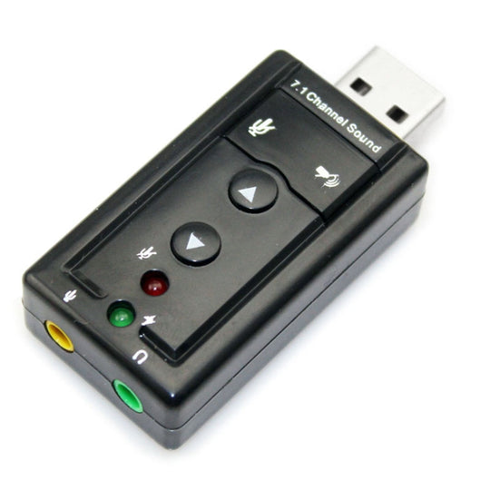 Externer USB 2.0 7.1 Kanal 3D Virtual Audio Soundkartenadapter (Schwarz)