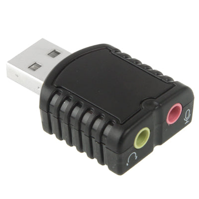 USB 2.0 Stereo-Sound-Adapter, keine externe Stromversorgung erforderlich (Schwarz)