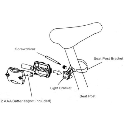 5 LED Water Resistant Bike Bicycle Head Light+ Rear Safety Flashlight by buy2fix