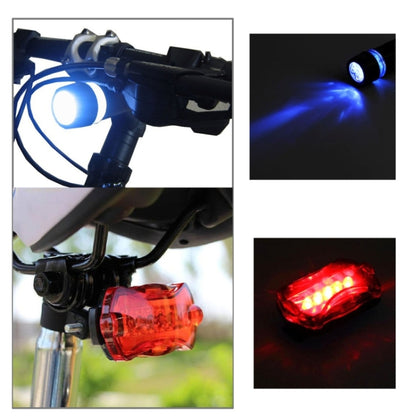 5 LED Water Resistant Bike Bicycle Head Light+ Rear Safety Flashlight by buy2fix
