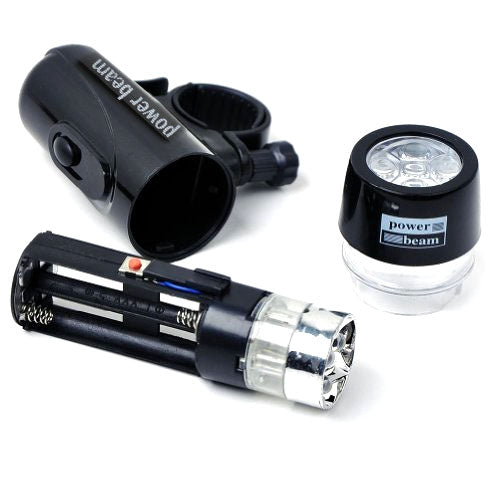 5 LED Water Resistant Bike Bicycle Head Light+ Rear Safety Flashlight by buy2fix