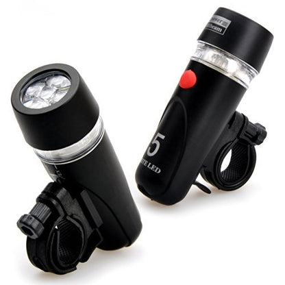 5 LED Water Resistant Bike Bicycle Head Light+ Rear Safety Flashlight by buy2fix