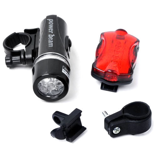 5 LED Water Resistant Bike Bicycle Head Light+ Rear Safety Flashlight by buy2fix