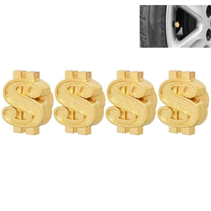 Universal 8mm Dollar Style Plastic Car Tire Valve Caps, Pack of 4(Gold) by buy2fix