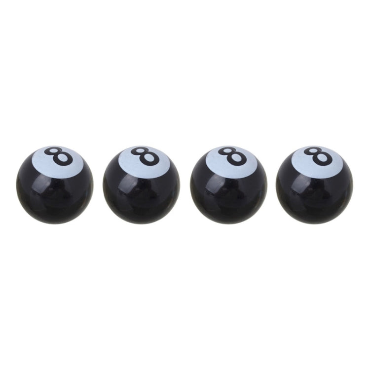 Universal 8mm American Billiards No.8 Ball Style Plastic Car Tire Valve Caps, Pack of 4(Black) by buy2fix