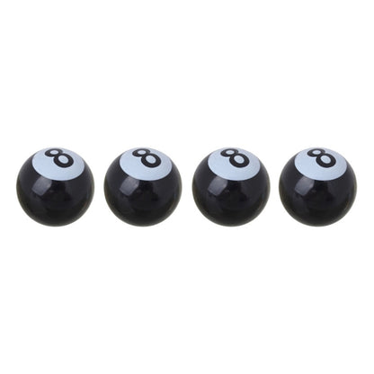 Universal 8mm American Billiards No.8 Ball Style Plastic Car Tire Valve Caps, Pack of 4(Black) by buy2fix