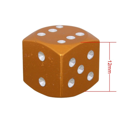 Universal 8mm Dice Style Aluminium Alloy Car Tire Valve Caps, Pack of 4(Gold) by buy2fix