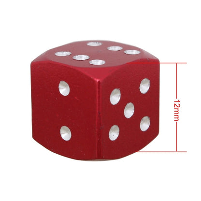 Universal 8mm Dice Style Aluminium Alloy Car Tire Valve Caps, Pack of 4(Red) by buy2fix