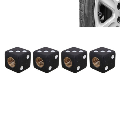 Universal 8mm Dice Style Plastic Car Tire Valve Caps, Pack of 4(Black) by buy2fix