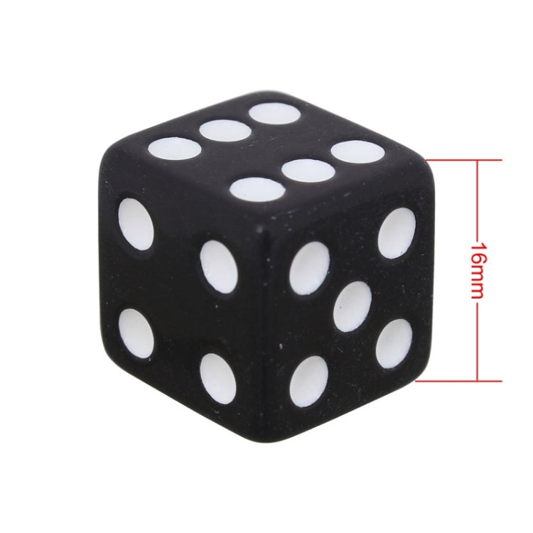 Universal 8mm Dice Style Plastic Car Tire Valve Caps, Pack of 4(Black) by buy2fix