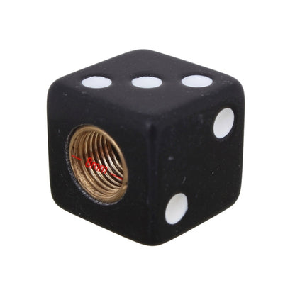 Universal 8mm Dice Style Plastic Car Tire Valve Caps, Pack of 4(Black) by buy2fix