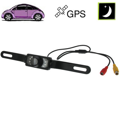 7 LED IR Infrared Waterproof Night Vision License Plate Frame Astern Backsight With Scaleplate, Support Installed in GPS Navigator , Wide Viewing Angle: 140 degree (YX001)(Black) - Rear View Cameras by buy2fix | Online Shopping UK | buy2fix