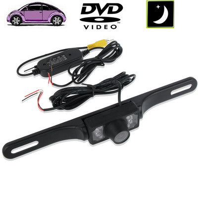 6 LED IR Infrared Waterproof Night Vision Wireless License Plate Frame Astern Backsight Rear View Camera , Support Installed in Car DVD Navigator or Car Monitor , Wide Viewing Angle: 140 degree (WD001)(Black) - Rear View Cameras by buy2fix | Online Shopping UK | buy2fix