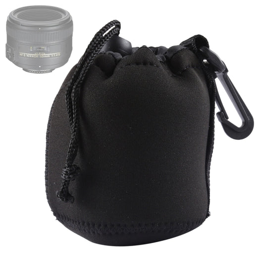 Neoprene SLR Camera Lens Carrying Bag Pouch Bag with Carabiner, Size: 8x10cm(Black) by buy2fix